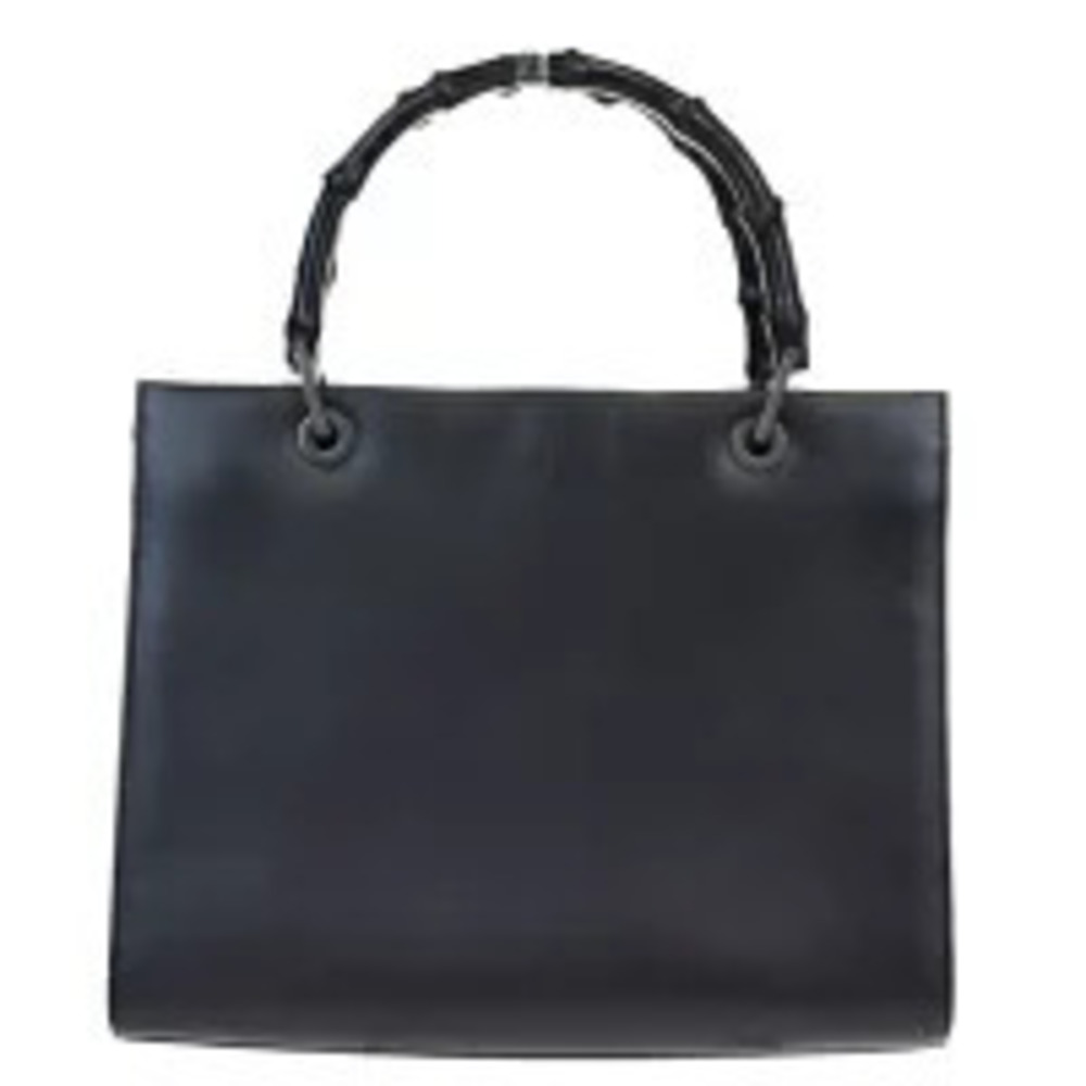 Gucci Bamboo Handbag GG Black Leather